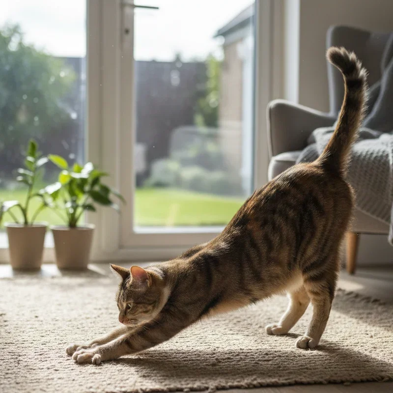 Why Does My Cat Stretch When She Sees Me? Explained