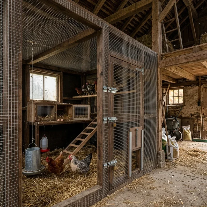 Chicken Coop Inside Barn Ideas