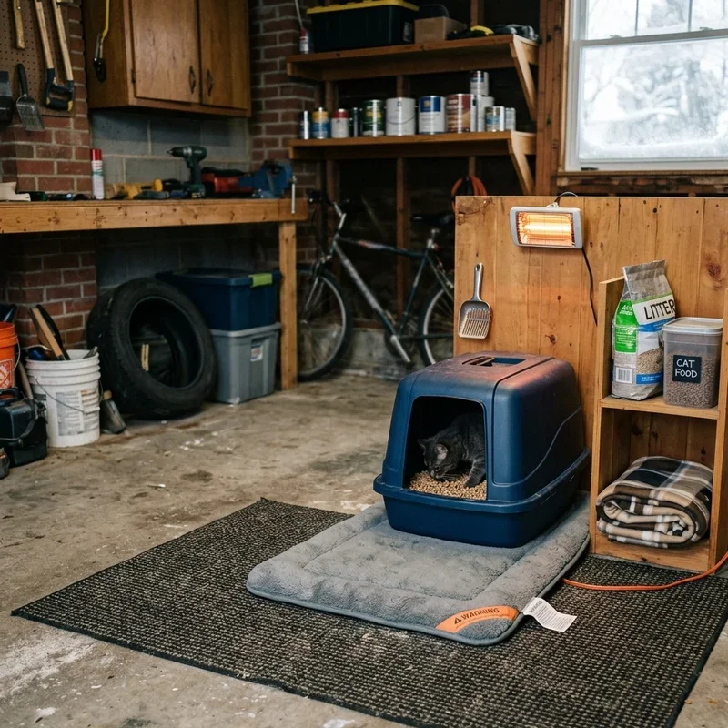 Cat Litter Box in Garage Ideas