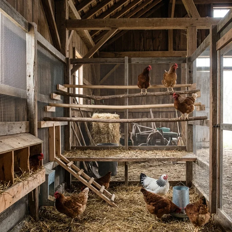 Chicken Coop Inside Barn Ideas