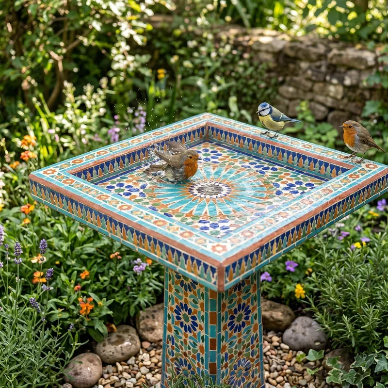 Mosaic Bird Bath Ideas