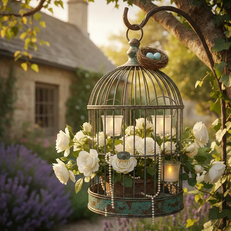 15 Vintage Bird Cage Decoration Ideas for Charming Home Decor