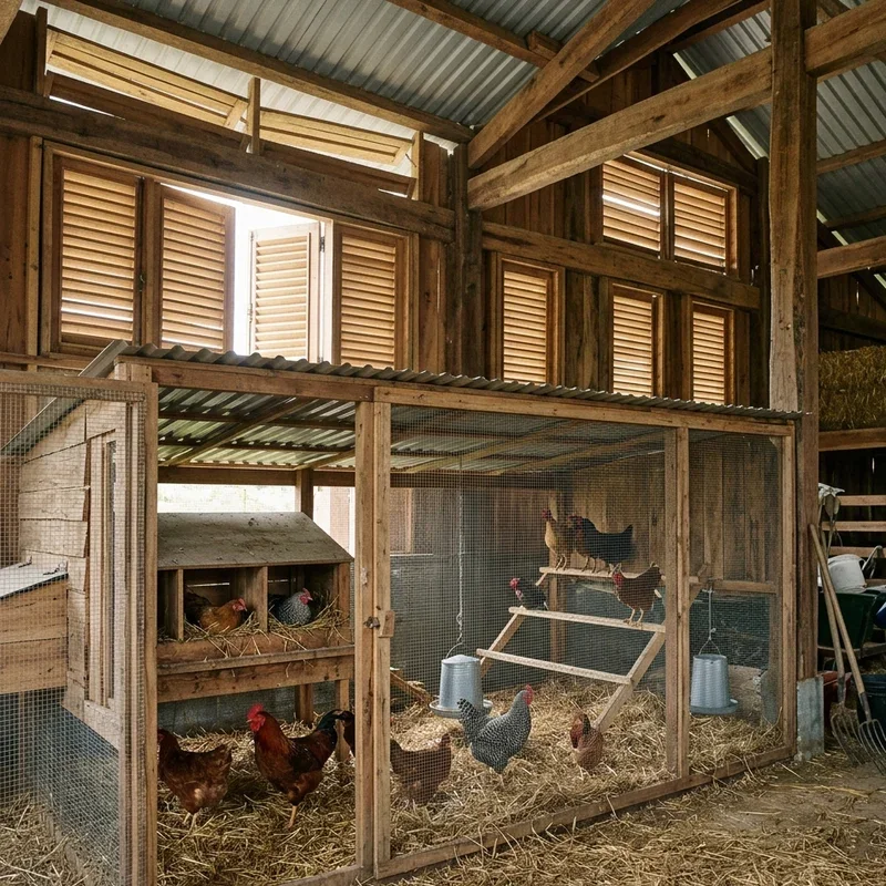 Chicken Coop Inside Barn Ideas