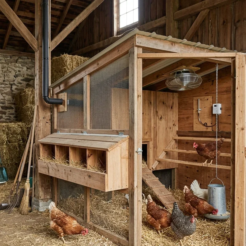 Chicken Coop Inside Barn Ideas
