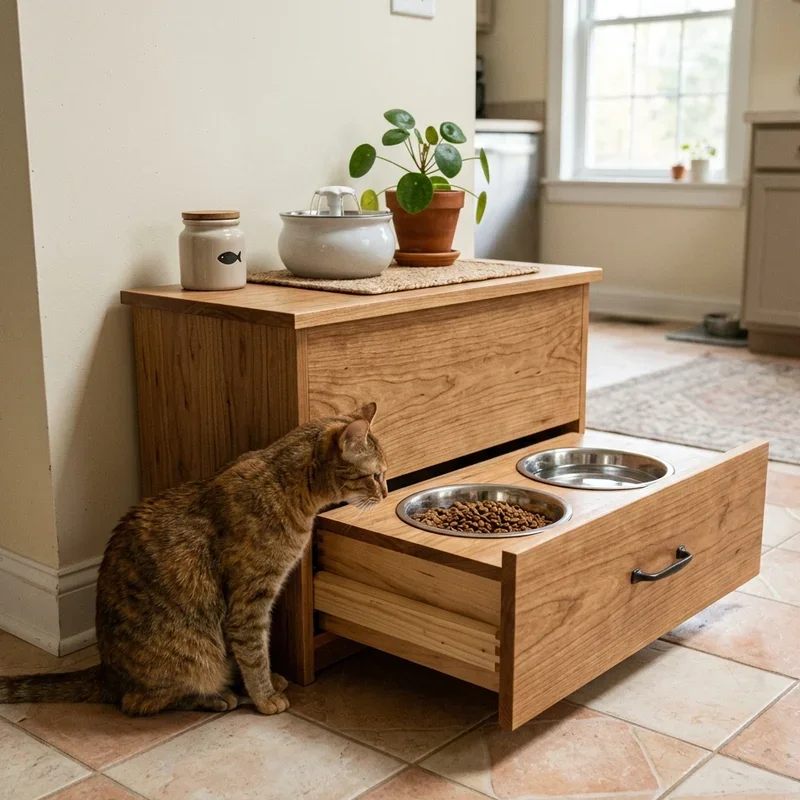 Cat Food Station Ideas