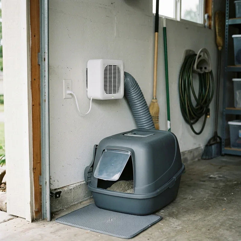 Cat Litter Box in Garage Ideas