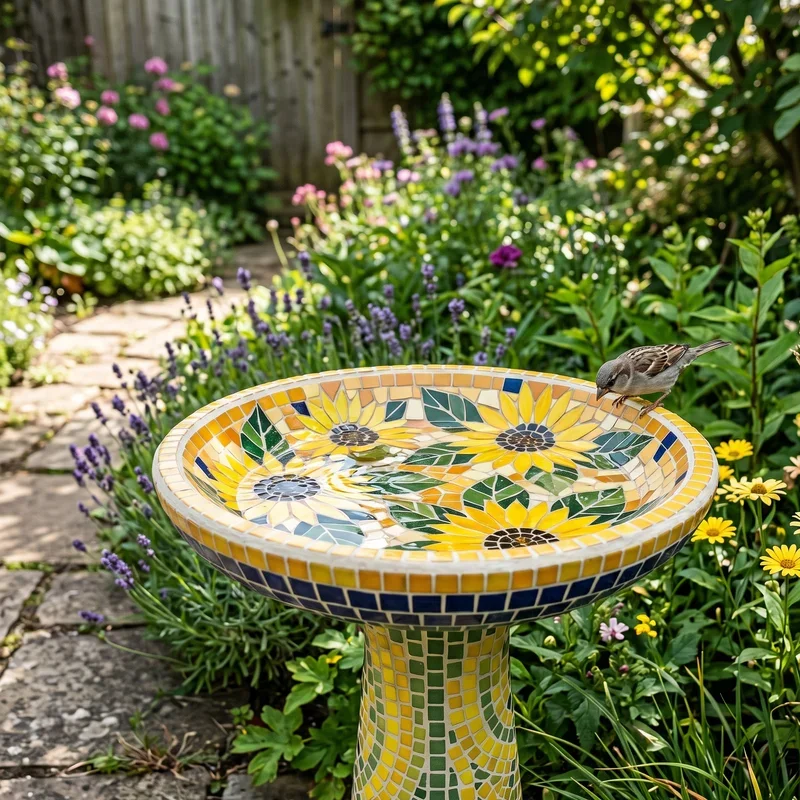 Mosaic Bird Bath Ideas