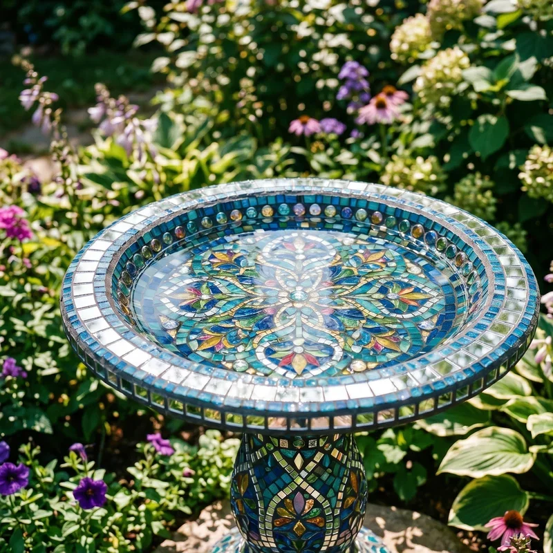 Mosaic Bird Bath Ideas