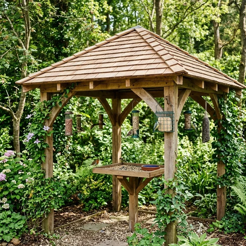 Covered Bird Feeding Station Ideas