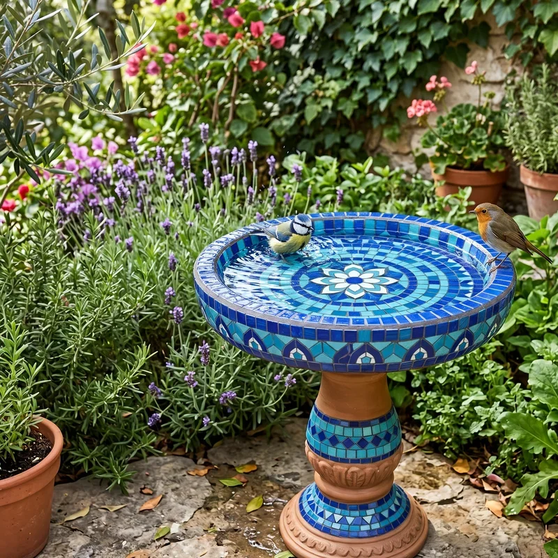Mosaic Bird Bath Ideas
