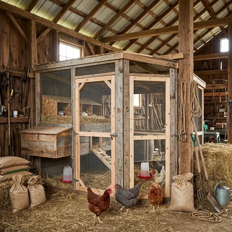 Chicken Coop Inside Barn Ideas
