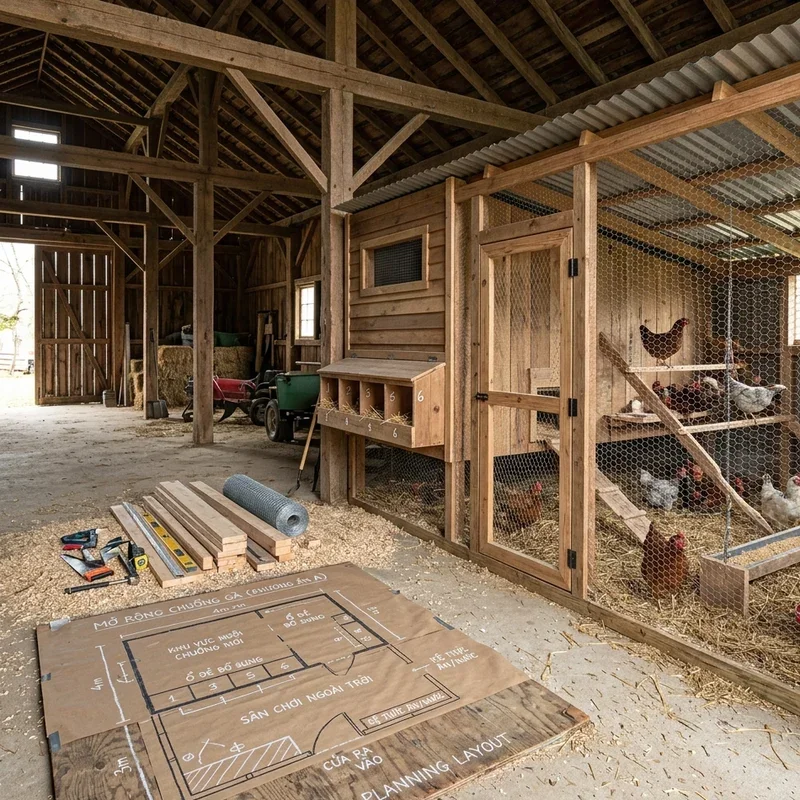 Chicken Coop Inside Barn Ideas