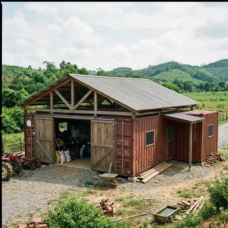 Conex Barn Ideas