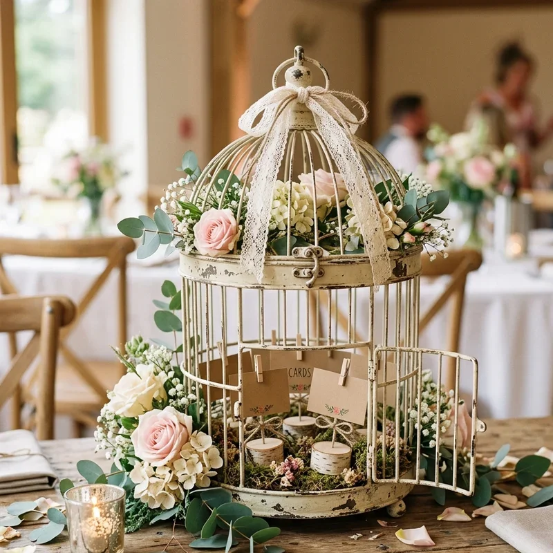 Shabby Chic Bird Cage Decor Ideas