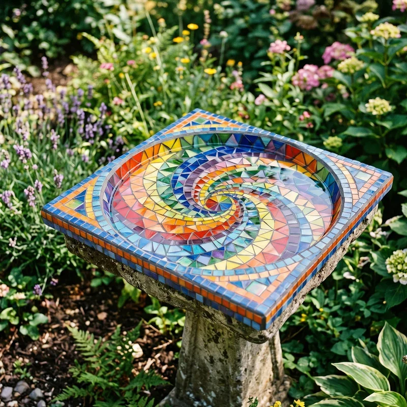 Mosaic Bird Bath Ideas