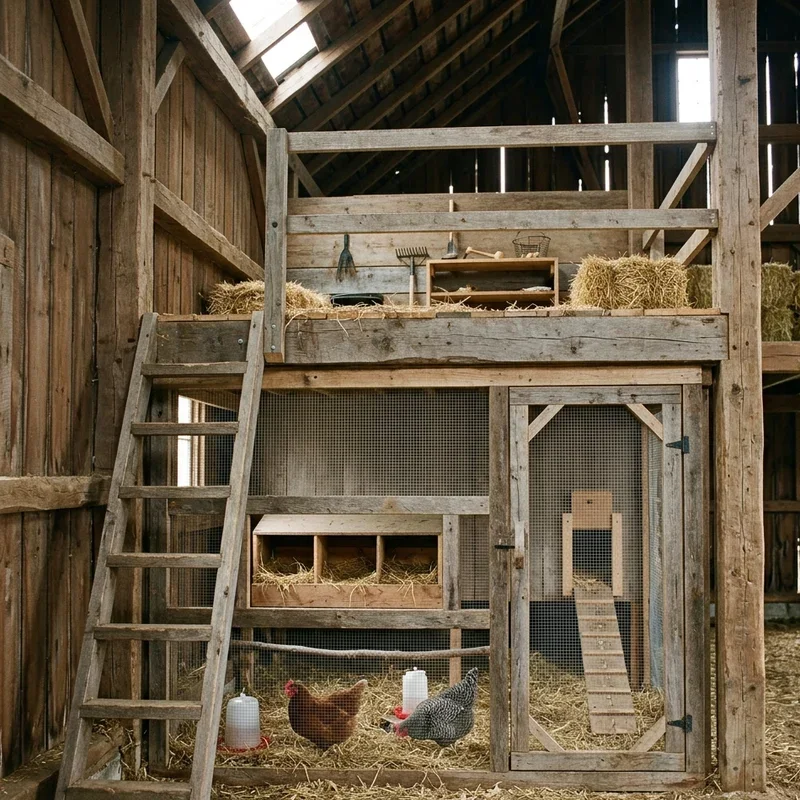 Chicken Coop Inside Barn Ideas