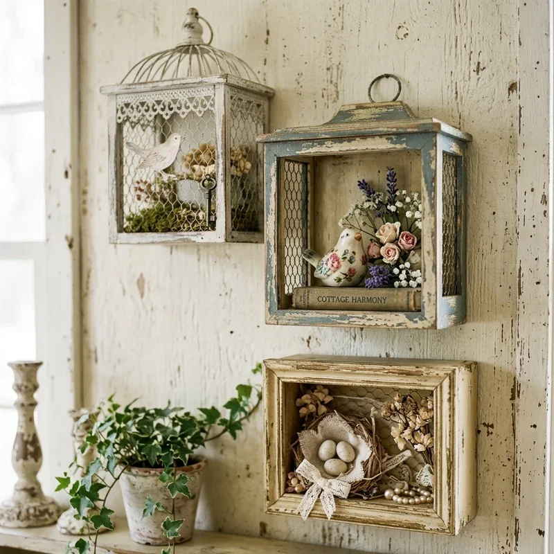 Shabby Chic Bird Cage Decor Ideas