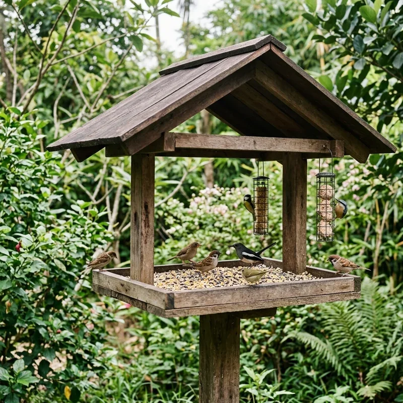 Covered Bird Feeding Station Ideas