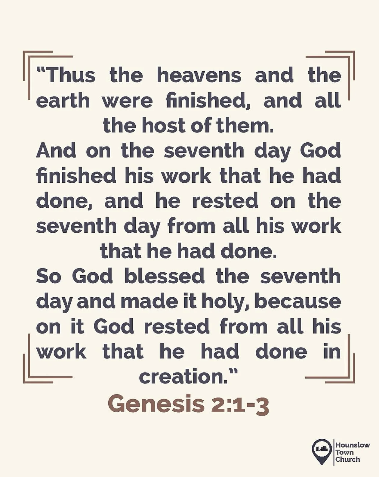 We&rsquo;re continuing in our sermon series in Genesis. This past Sunday we reflected more on what the Bible has to say about work and rest. Join us this week as we continue to explore more about who God is and who he has created us to be.

#hounslow
