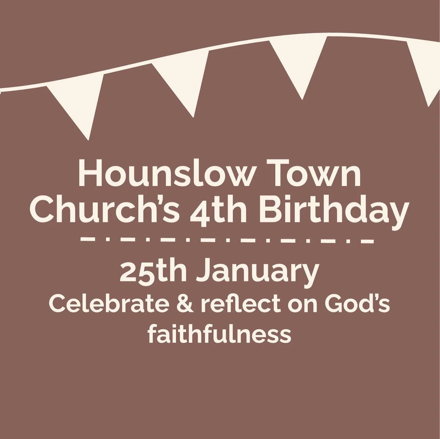 Join us this Sunday as we celebrate 4 years of Hounslow Town Church. God has worked in and through HTC in so many ways, and we want to take time to reflect and celebrate his faithfulness! 

#hounslow #hounslowtownchurch #london #goodnews #churchplant