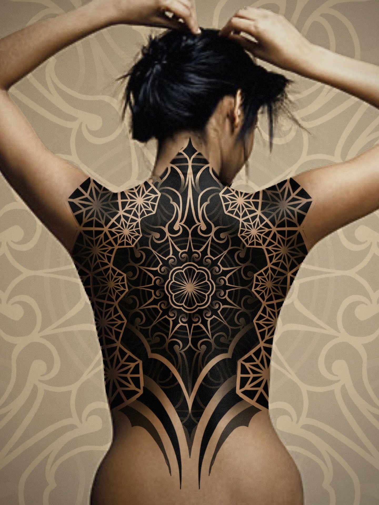 Full back concept &mdash; bold dark geometry and clean body flow, built to move with the body.

Would love to tattoo this 🖤 If you&rsquo;re serious about large-scale work, let&rsquo;s talk.

Now booking last dates for July 🤟🏼

Booking: DM / dontom
