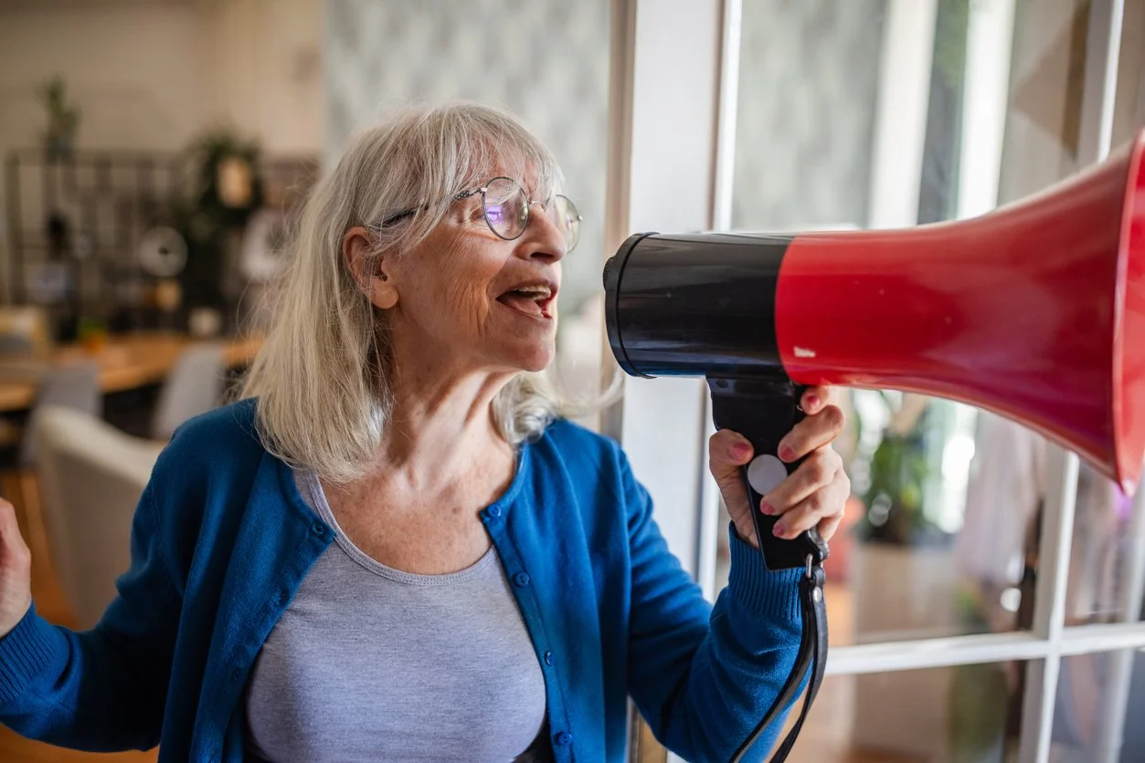 Woman With Mega Phone