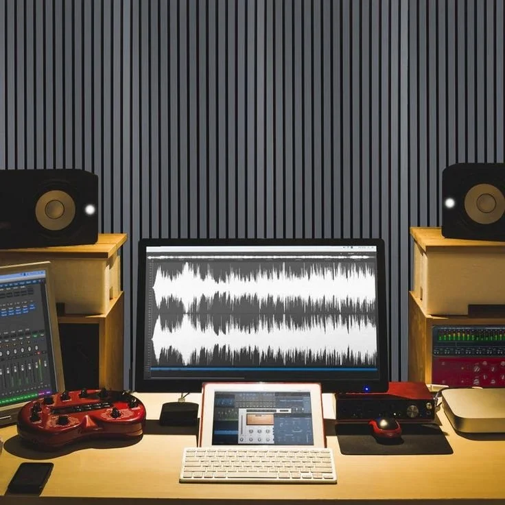 Panneau tasseau MDF Revêtement mural naturel Panneau mural acoustique moderne en placage bois et feutre 2x 120x60x2_1cm Gris.jpeg