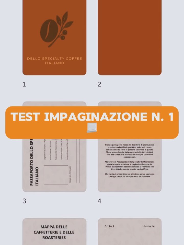 Come sta prendendo forma il Passaporto dello Specialty Coffee Italiano? 📖☕️

🔹 Slide 1: l&rsquo;impaginazione di prova 
🔹 Slide 2: il secondo prototipo cartaceo
🔹 Slide 3: la mappa delle caffetterie aderenti si allarga ogni giorno 🗺️

Siamo part