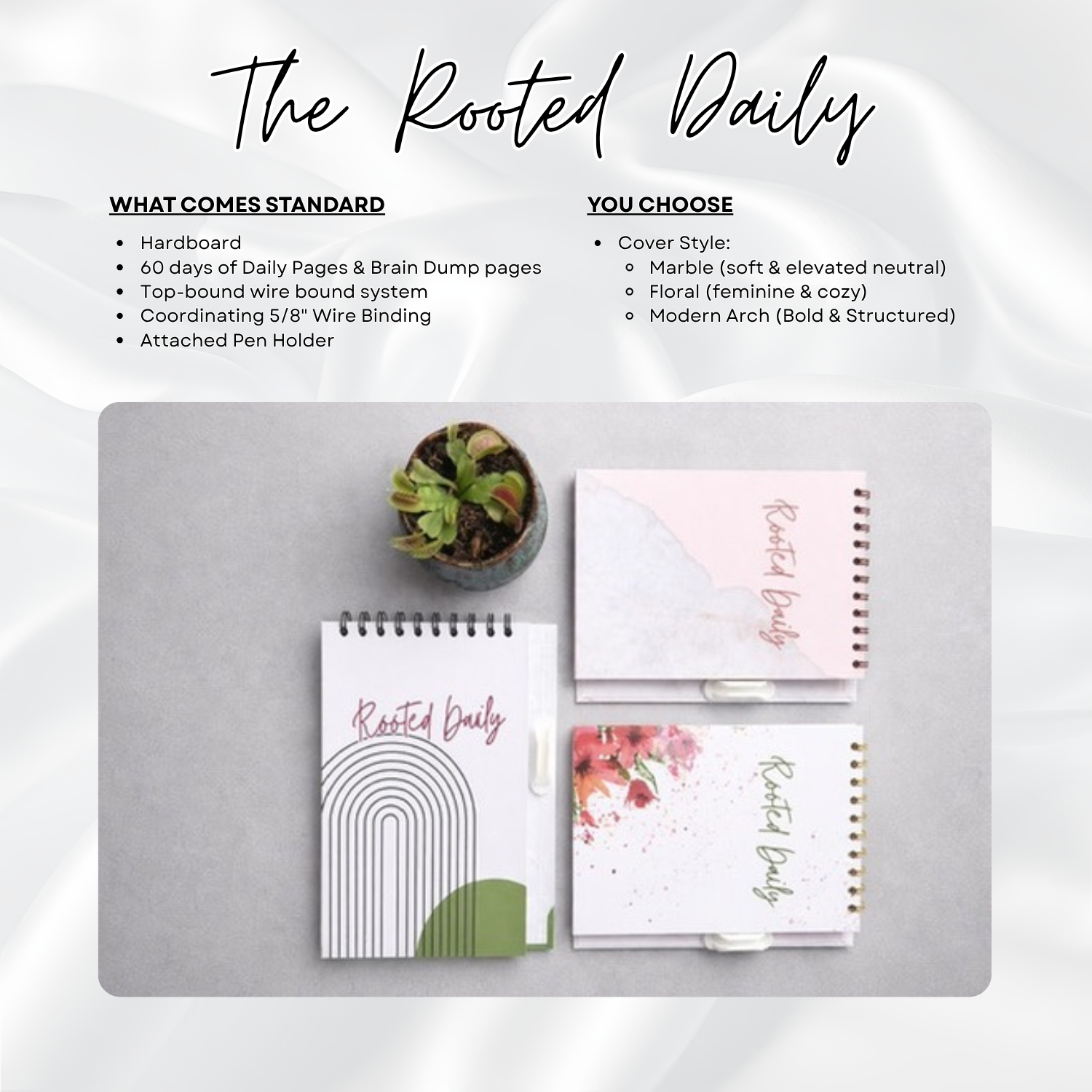 Rooted Daily Pages | Daily Planner Pad w/Pen Holder