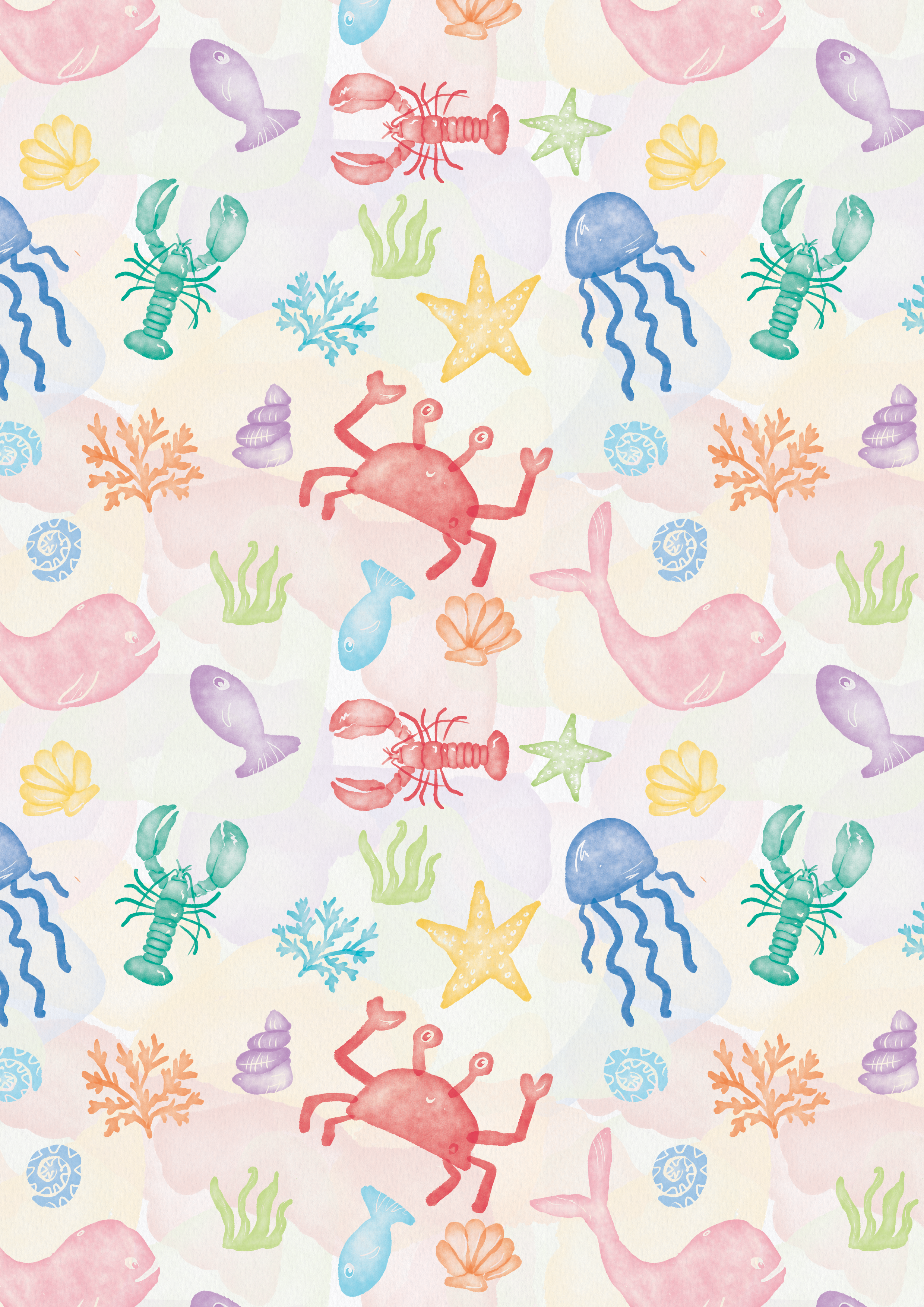 simple sea creatures pattern.png