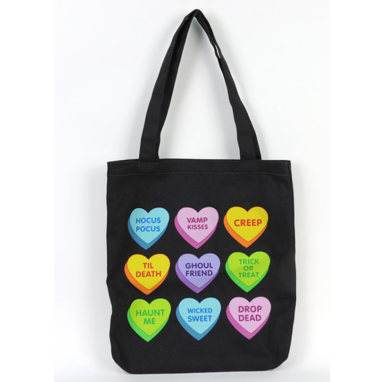 Spooky Sweet Conversation Hearts Tote Bag