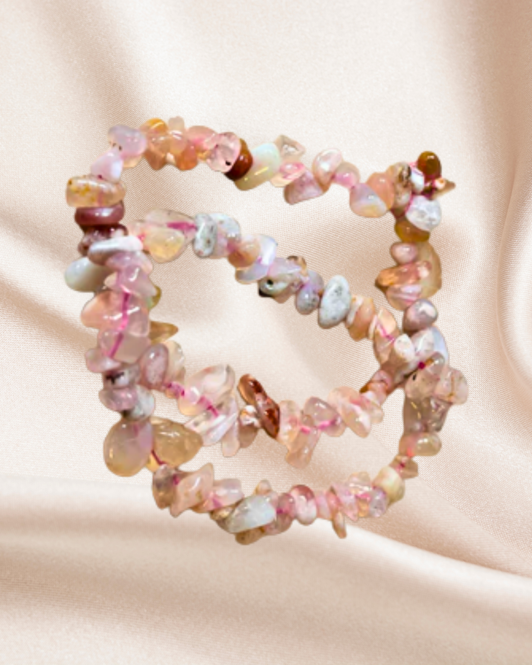 Flower Agate Crystal Chip Bracelet