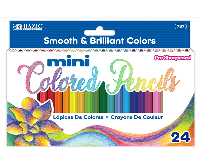 BAZIC Mini Colored Pencils - 24 pack