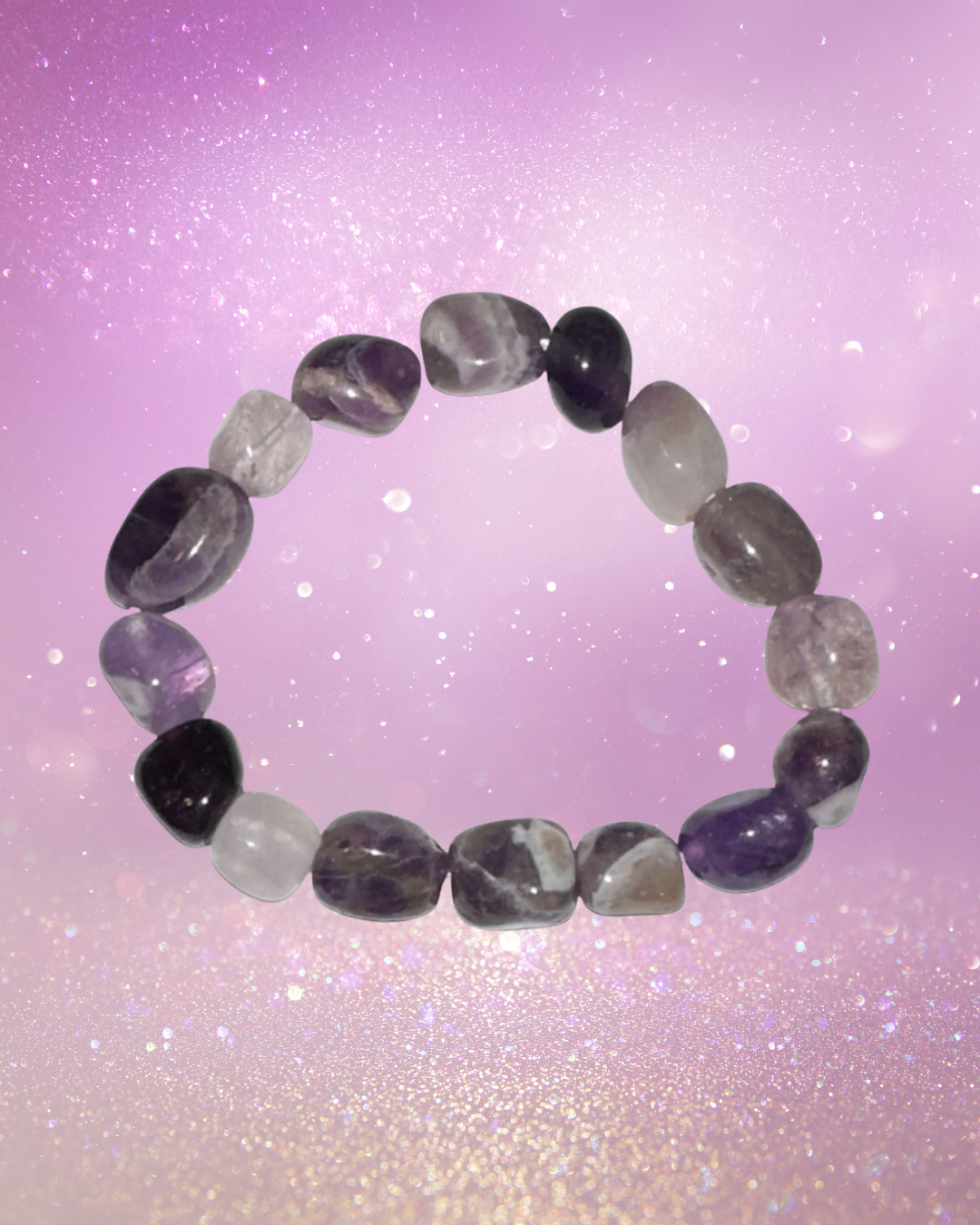 Chevron Amethyst Tumbled Bracelet