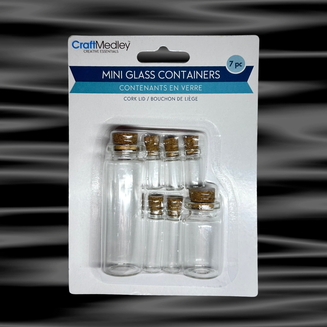 7 pc Mini Glass Container Set