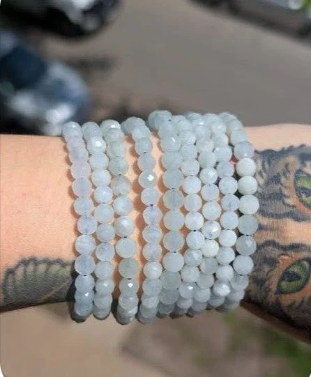 Faceted Angelite - 5mm Bracelet