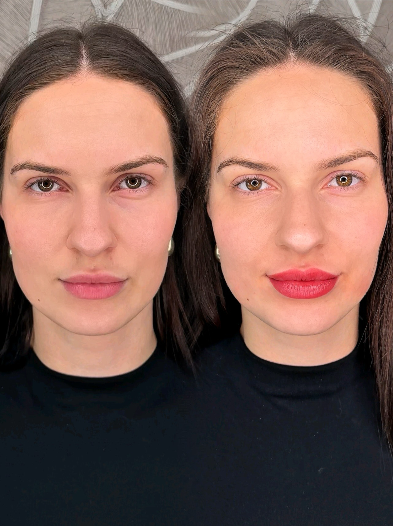 een goede before en after van lippigmentatie bij Beauthé in Geleen
