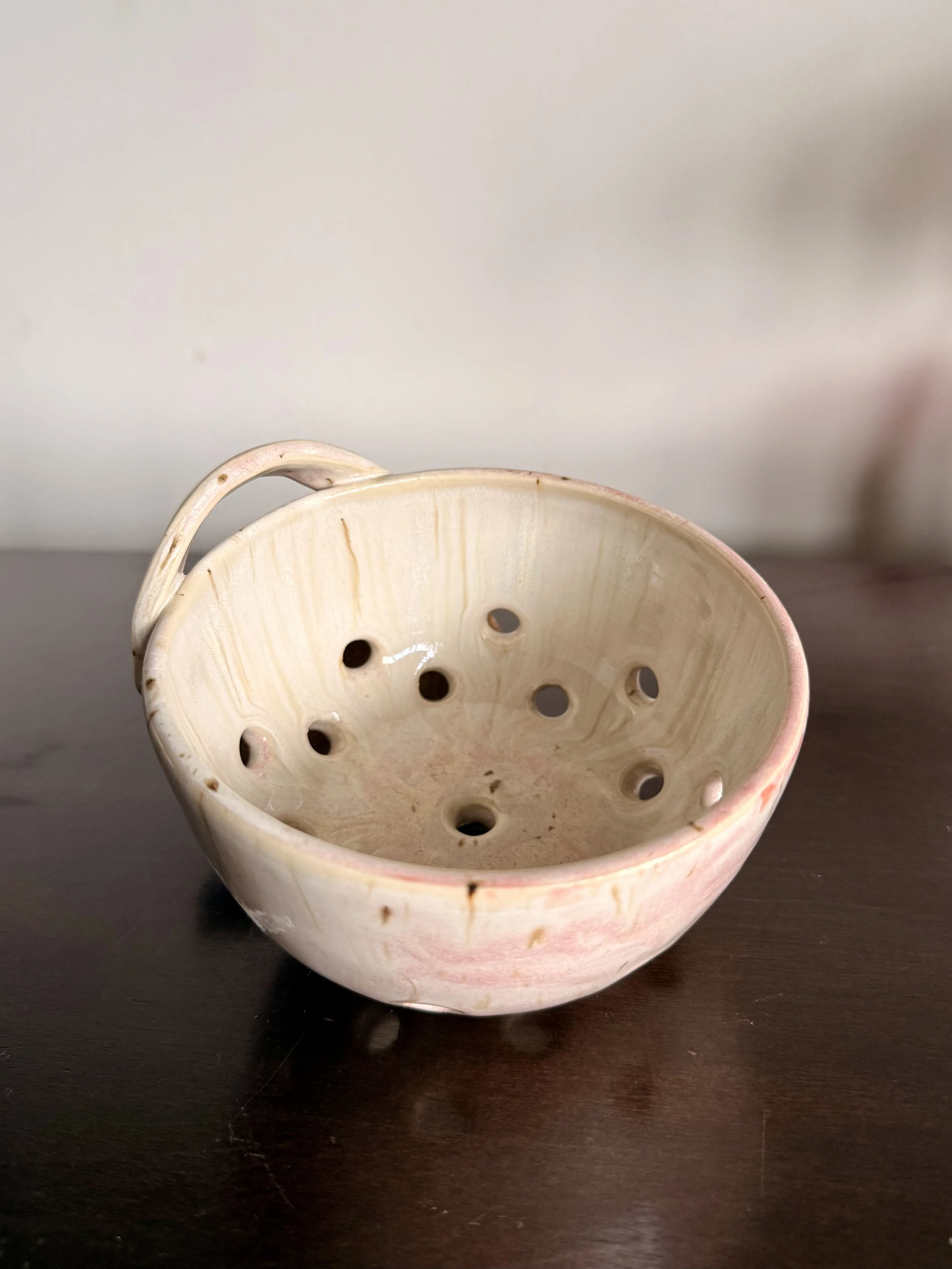 Pink Berry Bowl with Handle