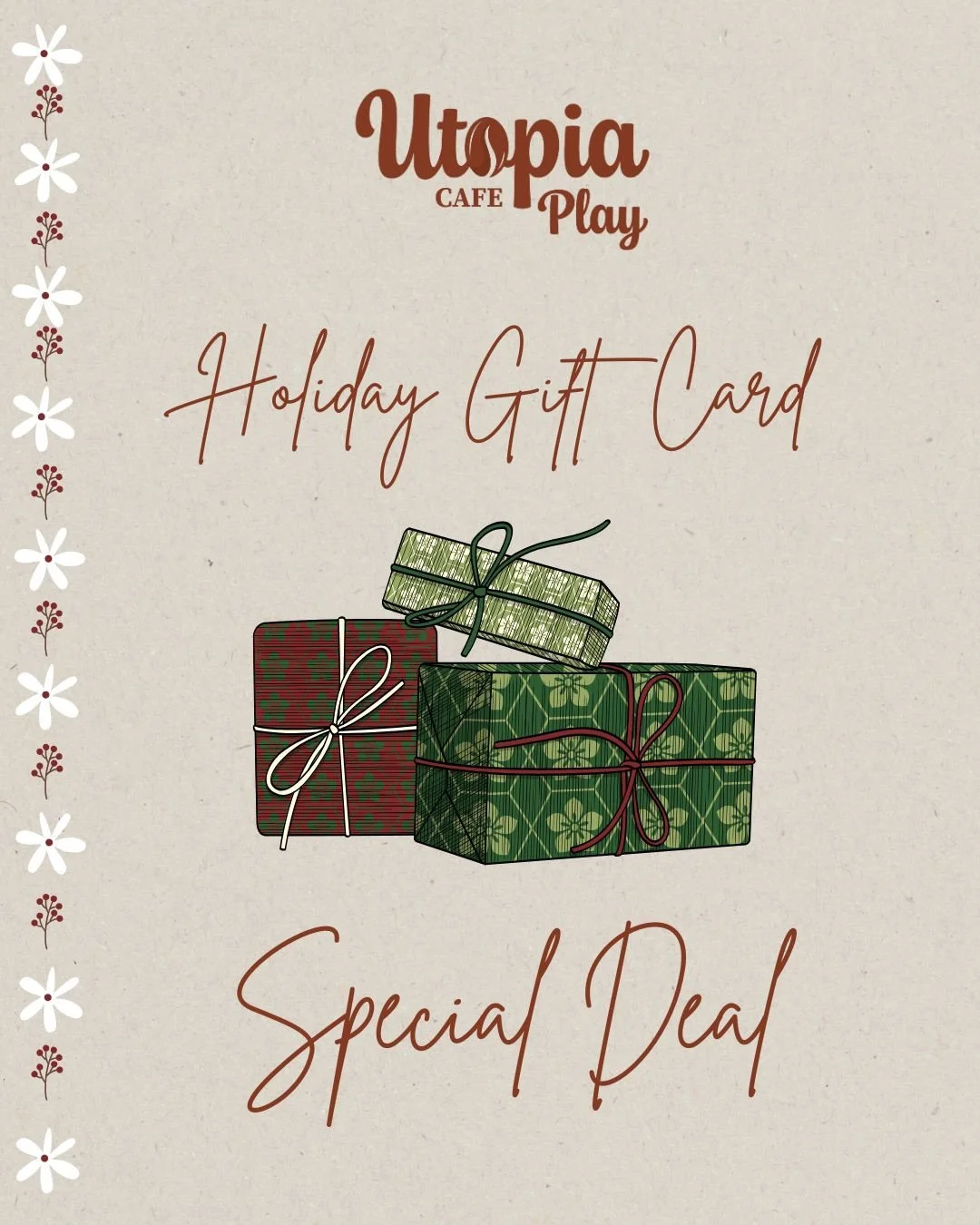 It&rsquo;s the most magical time of the year!! 

Hi guys, this is Ana, the owner of Utopia Cafe &amp; Play. 

My team and I are so grateful for all the love and support we have received ever since we opened at the end of August this year. 

We want t