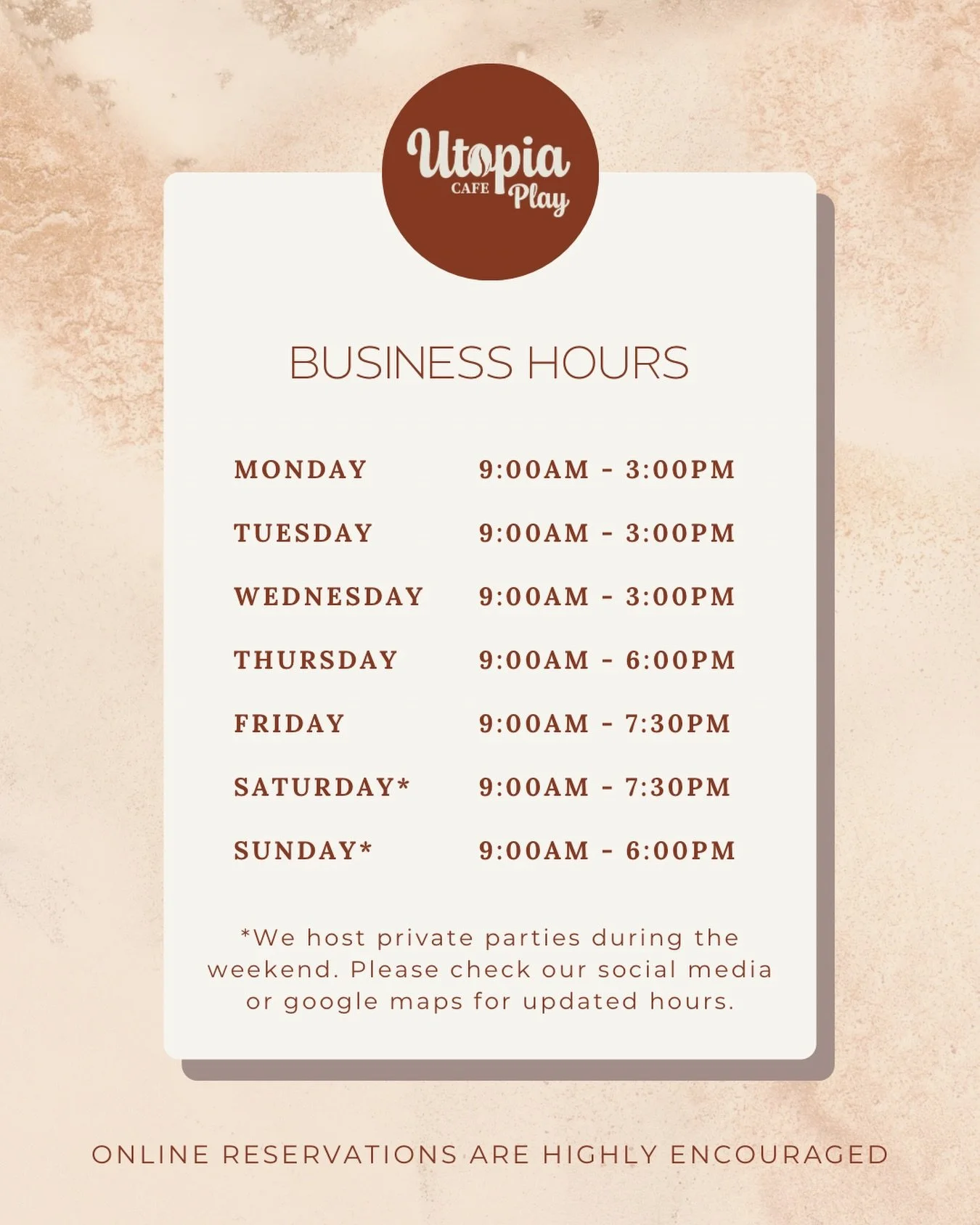 We extended our Monday to Wednesday hours from 1:30pm to 3pm! Come join us this week and enjoy any of our delicious new foods 💛