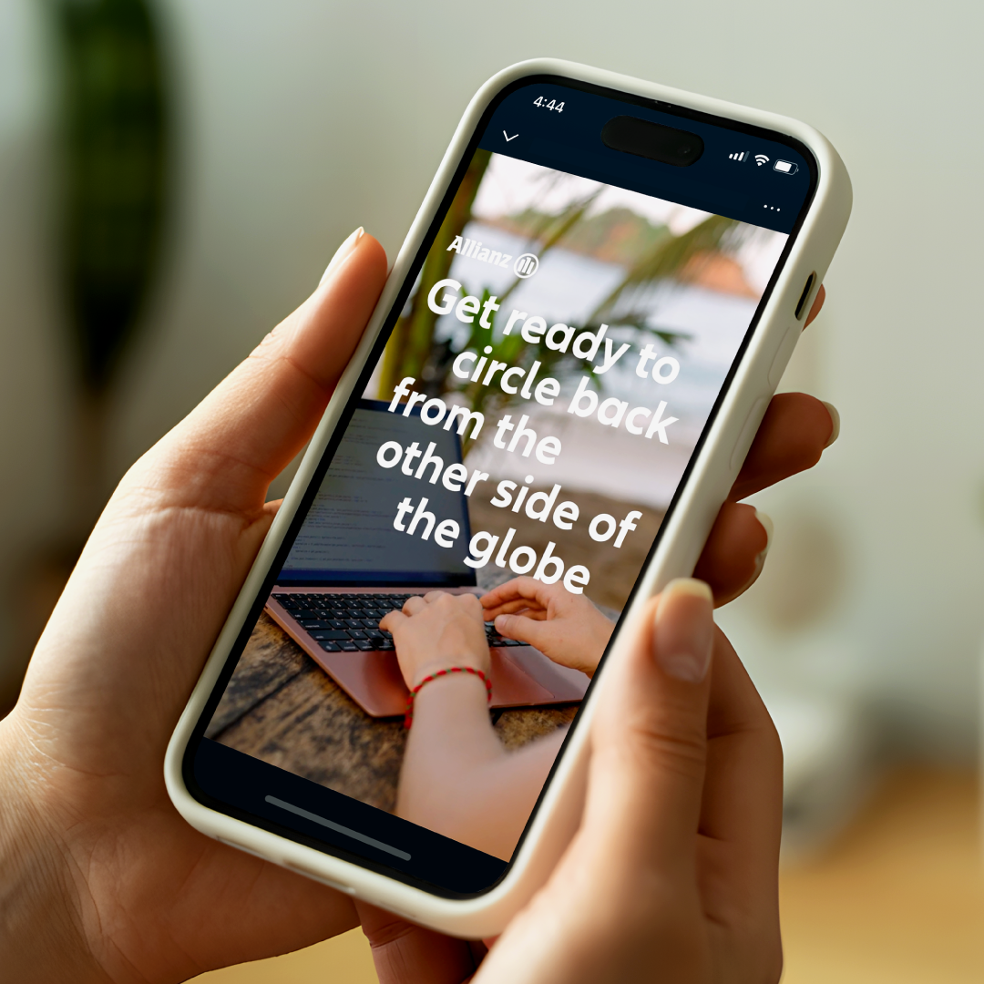 allianz travel insurance mobile phone video mockup