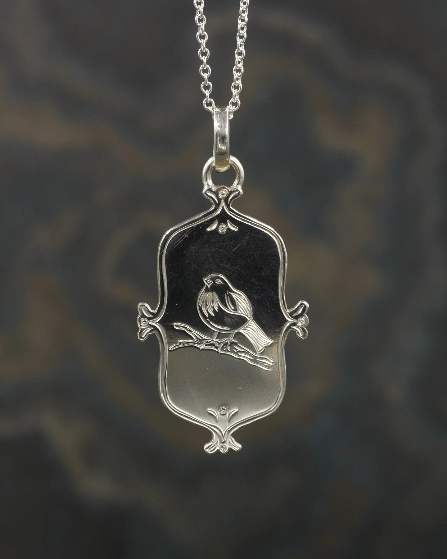 Gravée Fancy Frame Songbird on Branch Pendant.jpg