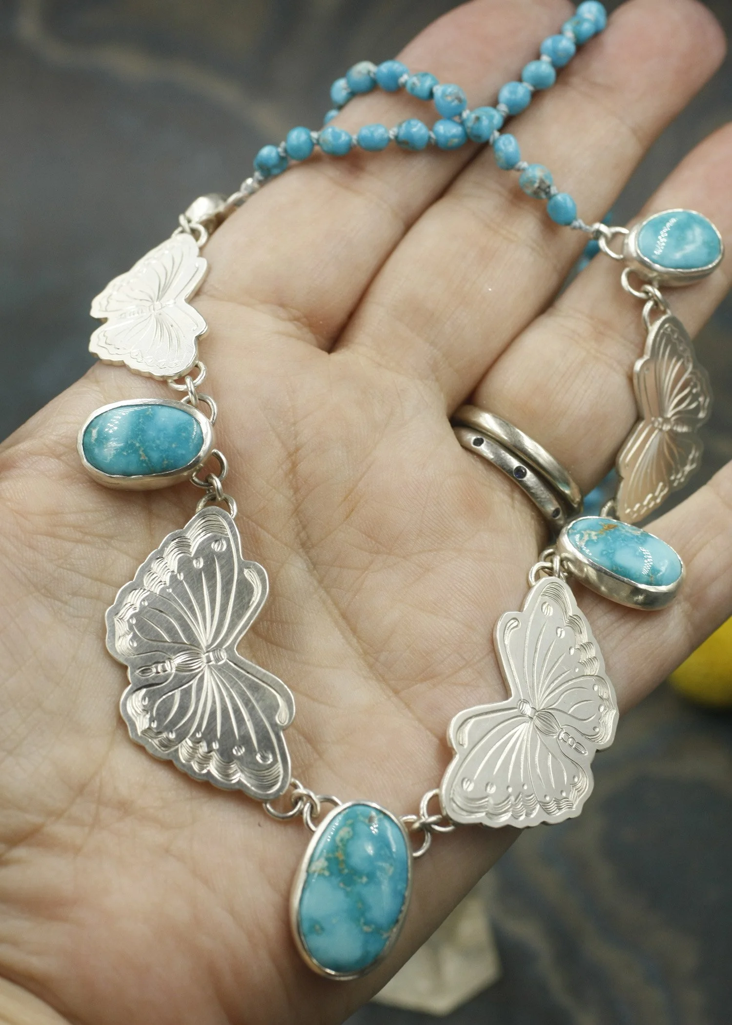 Gravée Butterfly Blue Ridge Turquoise Neckpiece 5.jpg