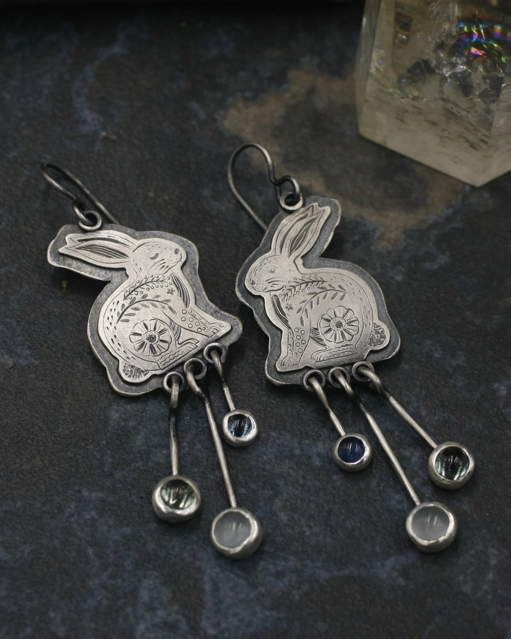 Folk Bunny witrh Dangles Earrings 1.jpg