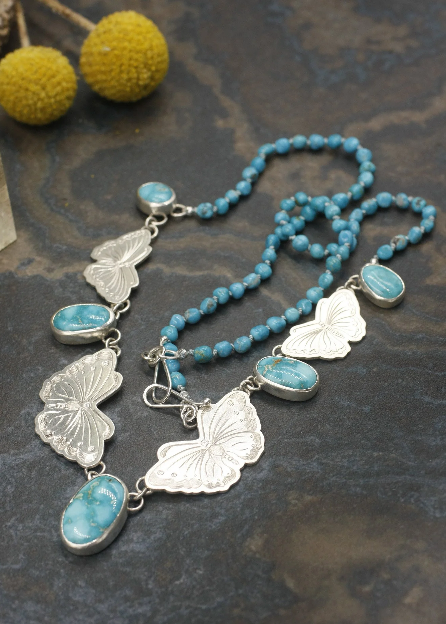 Gravée Butterfly Blue Ridge Turquoise Neckpiece 8.jpg