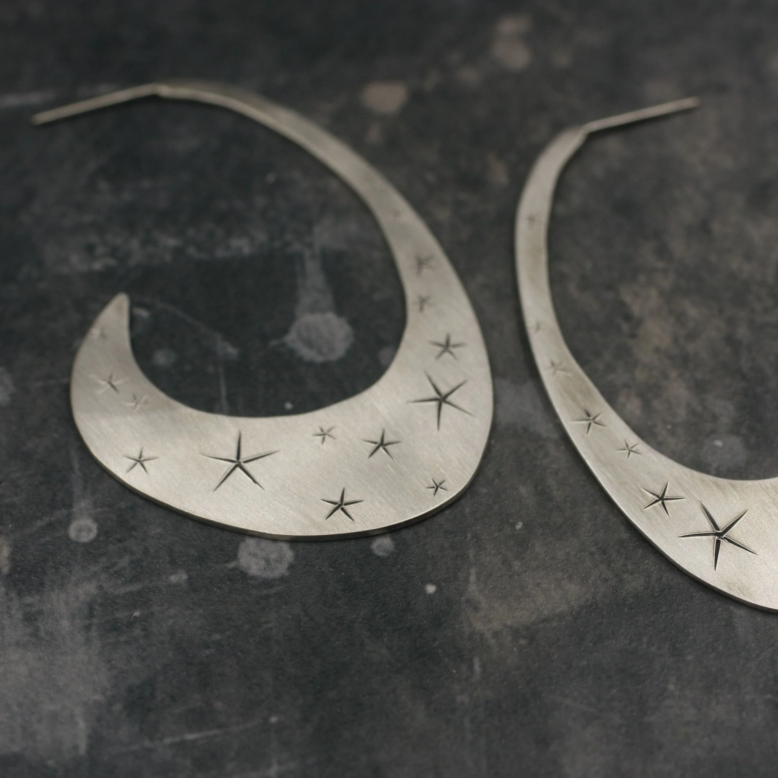 Gravée Blade Hoops J Star Earrings 6.jpg