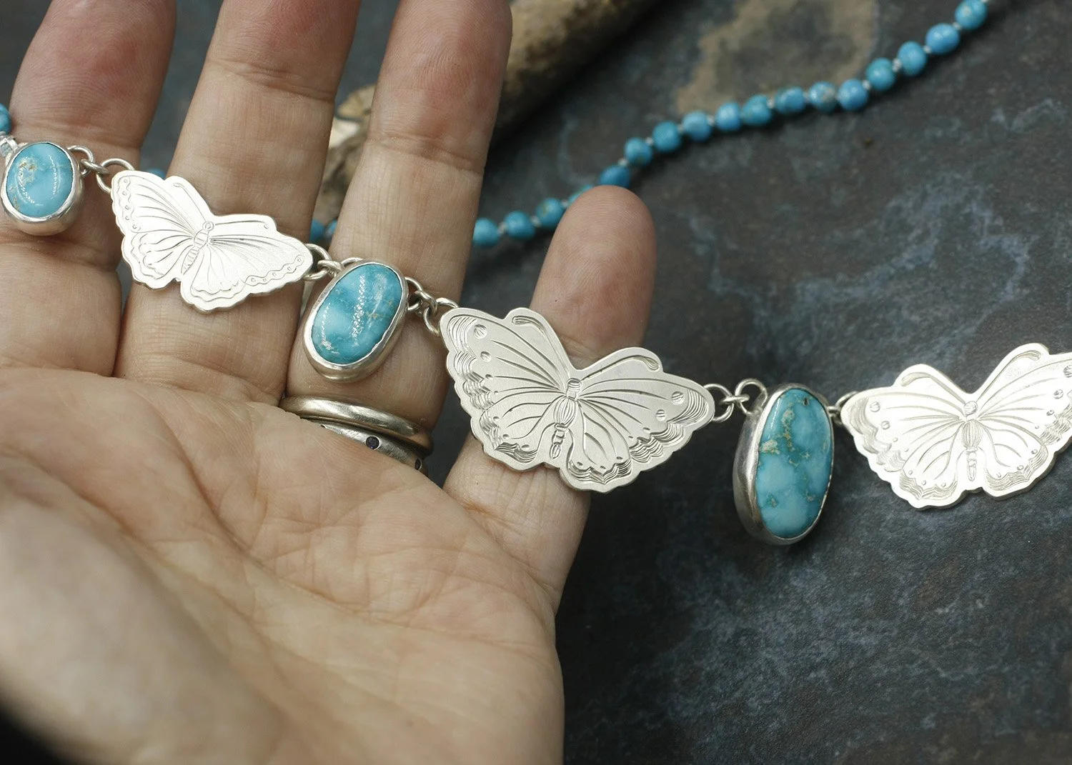 Gravée Butterfly Blue Ridge Turquoise Neckpiece 9.jpg