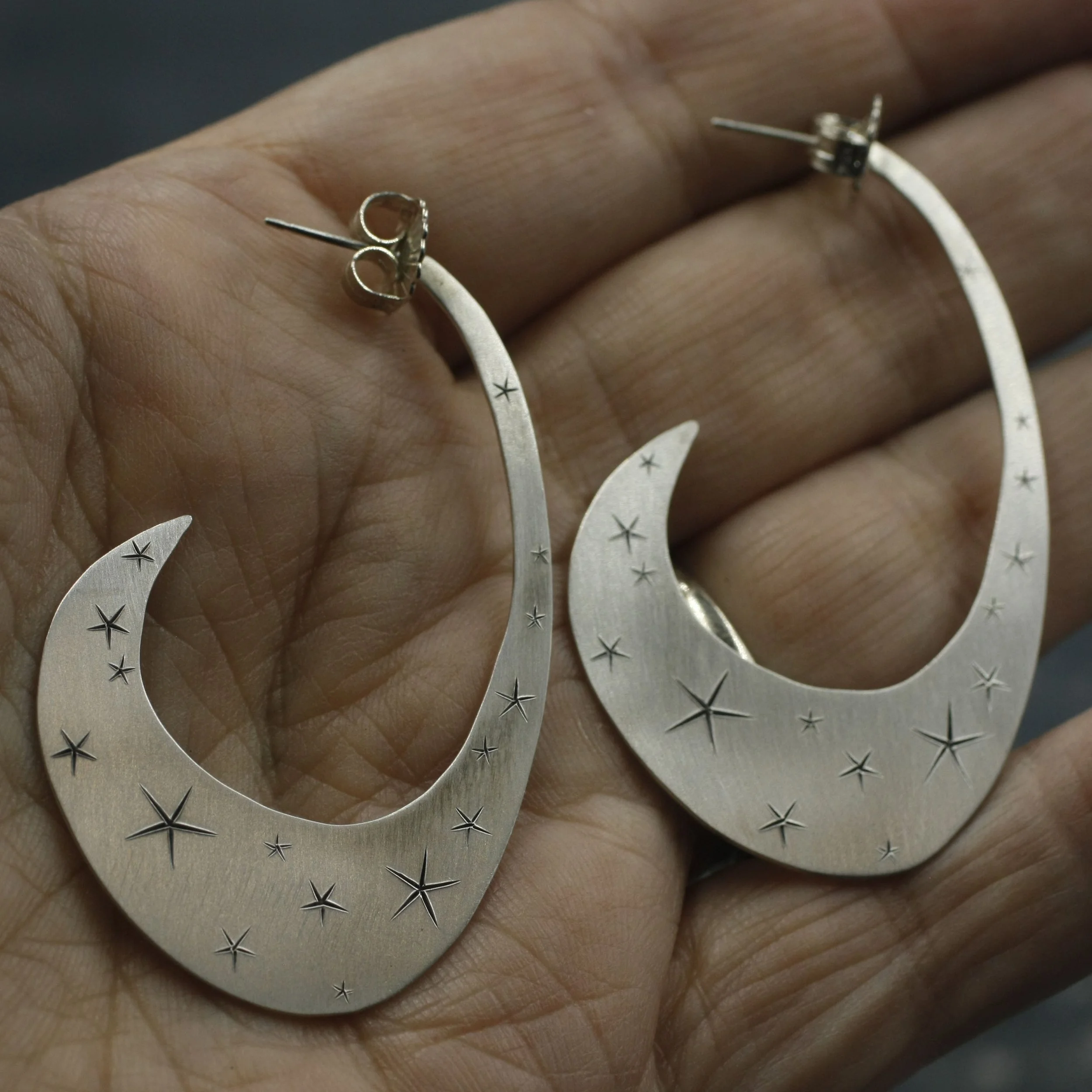 Gravée Blade Hoops J Star Earrings 3.jpg