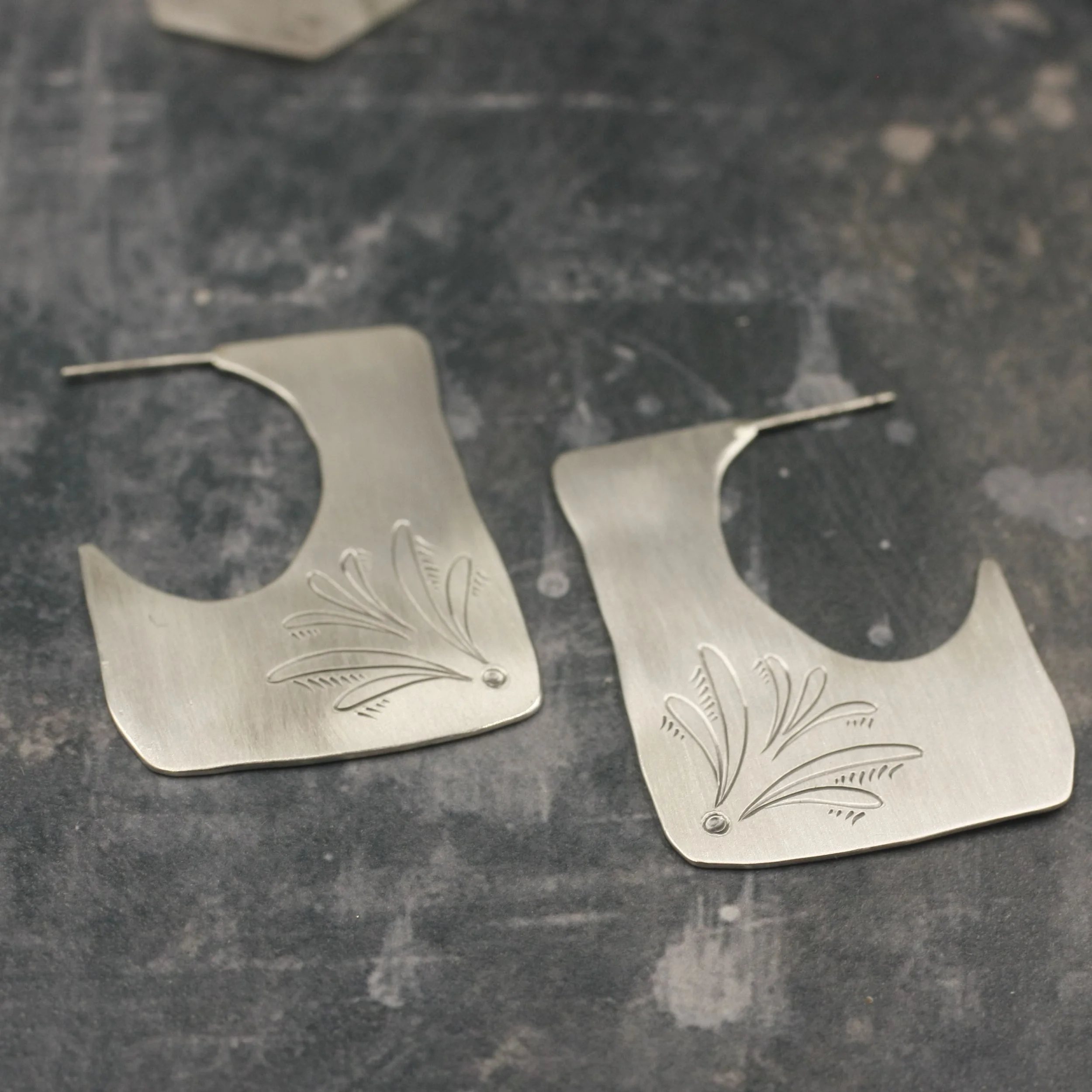Gravée Blade Hoops Bunny earrings 3.jpg