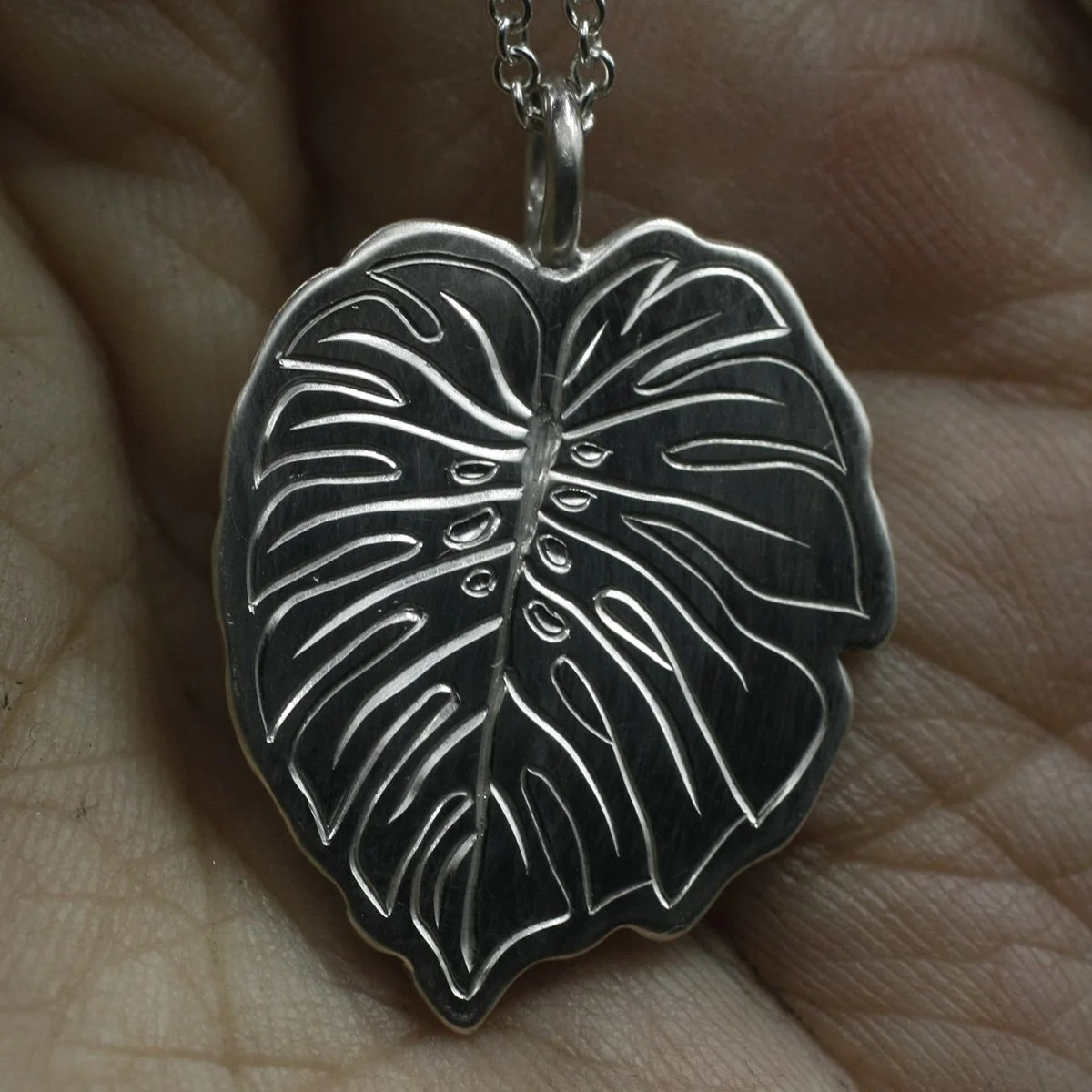 Gravée Monstera Leaf Large Pendant.jpg